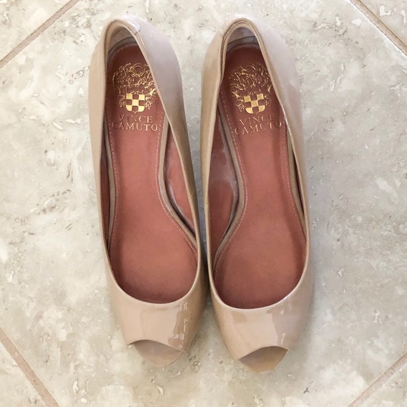 Vince Camuto Shoes - SALE!  Vince Camuto Nude Patent Peep Toe Pumps!